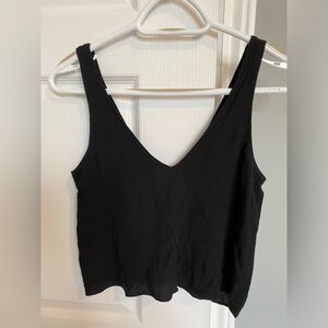 Aritzia Wilfred black v neck tank with tie back